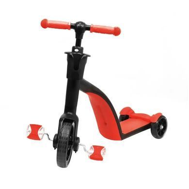 Самокат-велобег scooter 3в1 с педалями красный без упаковки