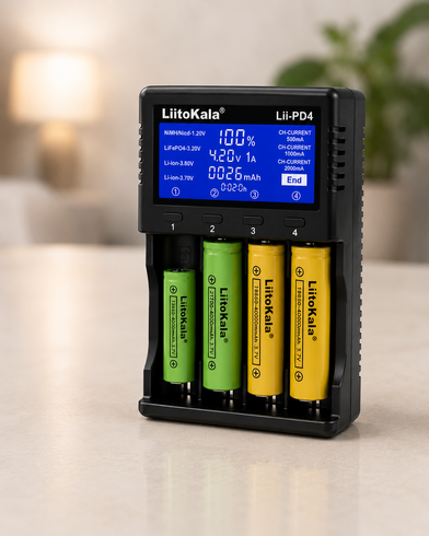 Универсальное зарядное устройство для LiitoKala Lii PD4 АА, ААА,18650, 26650, 21700 Li-Ion c LCD / Зарядное устройство с дисплеем