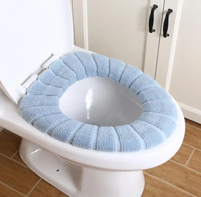 Чехол на сиденья Серый унитаза съемный Мягкий Теплый с фиксацией для туалета 30 см