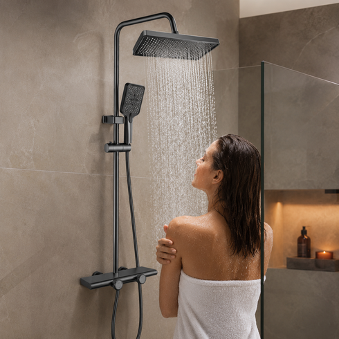 Душ/смеситель Faucet CR-25HT030 многофункциональный металл / Душ с длинным сливом / Смеситель для ванной комнаты