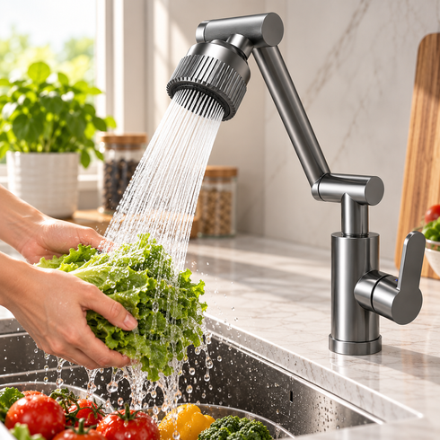 Поворотный смеситель Faucet с аэратором / Кран-трансформер 360&deg;