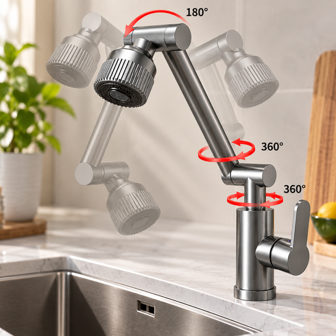 Поворотный смеситель Faucet с аэратором / Кран-трансформер 360&deg;