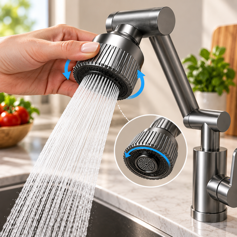 Поворотный смеситель Faucet с аэратором / Кран-трансформер 360&deg;