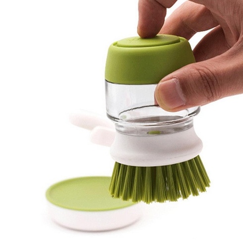 Щітка для миття посуду з дозатором для миючого засобу Soap Brush