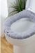 Чехол на сиденья Серый унитаза съемный Мягкий Теплый с фиксацией для туалета 30 см
