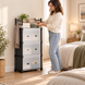 Комод дитячий пластиковий WFB04D 42x29x110 см / Вузька збірна шафа-органайзер з 3 шухлядами та верхньою полицею / Стелаж для зберігання