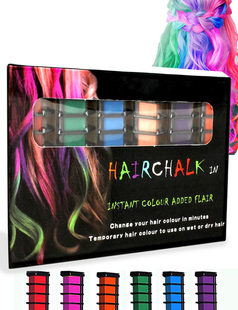 Набор мела для волос 6 шт Hair chalk Разноцветные красители расческа для детей и взрослых