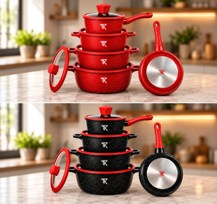 Набор посуды Top Kitchen TK00050L с мраморным покрытием, 10 предметов