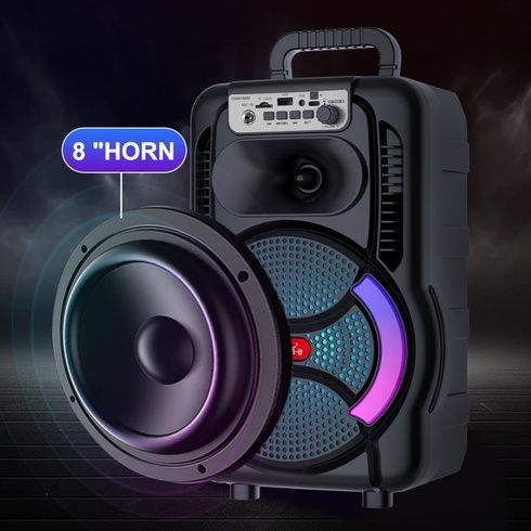 Бездротова караоке колонка з мікрофоном, пультом та RGB-підсвічуванням ZQS8166W