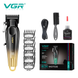 Аккумуляторная машинка для стрижки VGR V-662 золотой , 7000 RPM, 6 насадок, LED дисплей