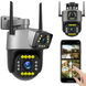 Поворотная WiFi камера Qettopo V380 / Уличная IP камера видеонаблюдения 8Мп, 2 объектива