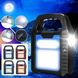 Ліхтар кемпінг переносний HB-9707A-1LED+COB+LED, power bank, Li-Ion акумулятор, сонячна батарея, ЗУ microUSB, Блакитний