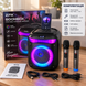 Портативная караоке-колонка 8" с 2 микрофонами / Беспроводная колонка с RGB-подсветкой Bluetooth TWS 25 Вт
