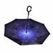 Зонт Lesko Up-Brella Звёздное небо складывающийся зонтик в обратном направлении длинная ручка антизонт хит