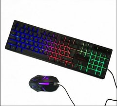 Проводная клавиатура для ПК с цветной RGB подсветкой + мышь UKC HK-6300TZ