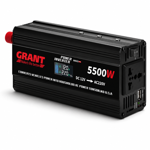 Автомобільний інвертор із LCD-екраном GRANT Power Maxx 5500W (12V &rarr; 220V)