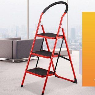 Компактная Стремянка / лестница Forte LFD106TB из 3 ступеней , Красный