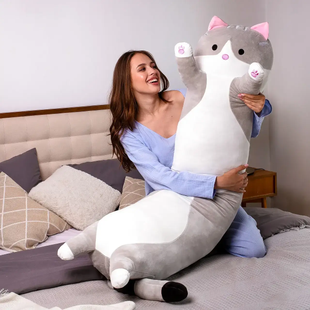 Мягкая Игрушка Кот Длинний Подушка Обнимашка 150см Серый