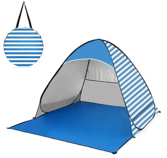 Палатка пляжная синяя 150/165/110 автоматическая пляжная палатка со шторкой