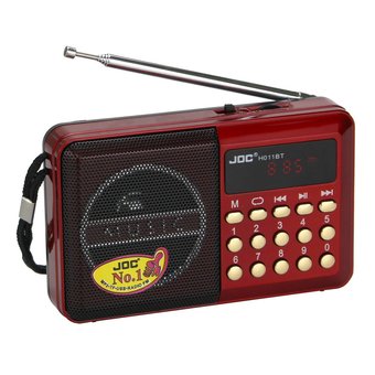 Портативне радіо з акумулятором,Bluetooth,TF/USB,FM, JOC-H011BT-L, Красный