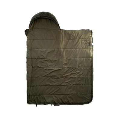 Зимний спальный мешок одеяло с капюшоном  2,1*0,75 см 400г/м.кв, Зелёный