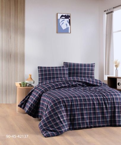 Теплое постельное белье / байковое евро размера фланель 100%-хлопок Турция Cotton Collection Белый с красным