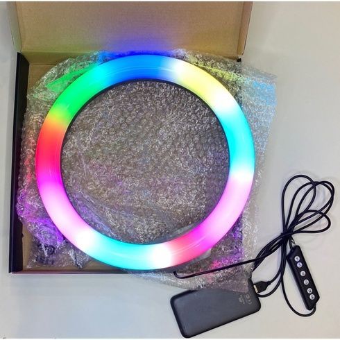 Кільцева світлодіодна лампа RGB 30 см із кріпленням для телефону, Разные цвета
