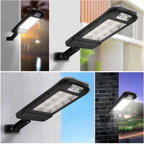Вуличний ліхтар на стовп Solar sensor light BK-120-8COB-B з датчиком руху та сонячною панеллю