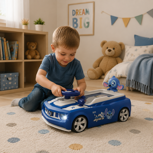 Детский симулятор вождения / Игровой гоночный симулятор dventure Racing Car Stitch 812E Синий