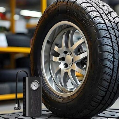 Портативний автомобільний компресор AND1322, насос від прикурювача 12V з манометром
