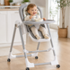Стульчик для кормления BabyChair с регулируемой спинкой и столиком, шезлонг, колеса, складной X-715 / Стульчик-шезлонг для кормления / Детское кресло с регулируемой спинкой и столиком