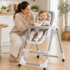 Стульчик для кормления BabyChair с регулируемой спинкой и столиком, шезлонг, колеса, складной X-715 / Стульчик-шезлонг для кормления / Детское кресло с регулируемой спинкой и столиком