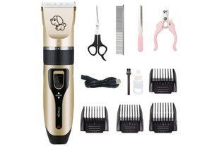 Набір для грумінгу SN-230 Pet Grooming Hair Clipper Kit тример для тварин машинка для стрижки собак та котів, Золотий