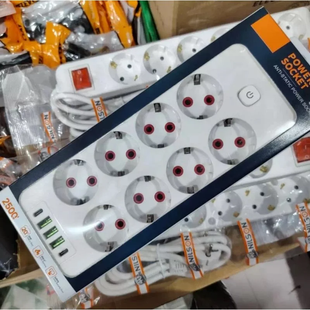 Подовжувач-перенесення з 8 розетками та 3 USB-портами 2500W 3 метри