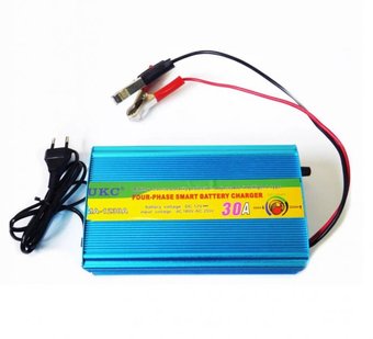 Зарядное устройство автомобильное для аккумулятора сетевое Battery Charger UKC MA-1230A 30A, Голубой