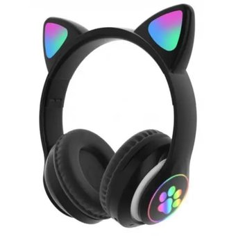 Беспроводные Bluetooth наушники с кошачьими ушками VZV23M (черный)