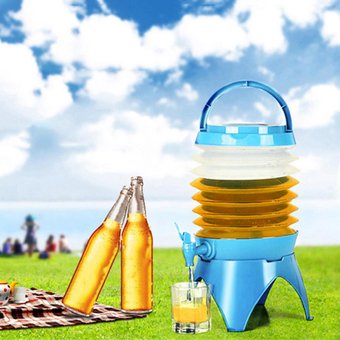 Открытый складной диспенсер для напитков пластиковый портативный для пикников на открытом воздухе, Голубой