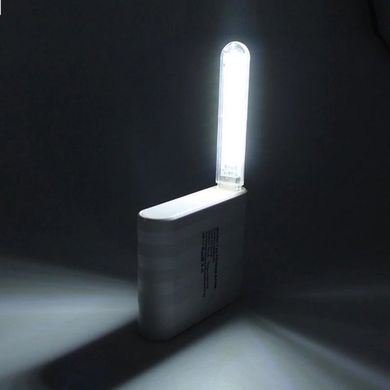 Мини фонарик на 8 светодиодов, USB лампа, LED светильник (холодный белый свет), Белый