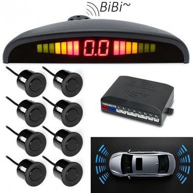 Парктроніки для авто Car Radar parking на 8 датчиків Паркувальна система для будь-якого авто Радар для паркування, Черный