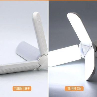 Світлодіодна лампа Fan Blade Led 45W E27 потрійна у формі вентилятора, Білий