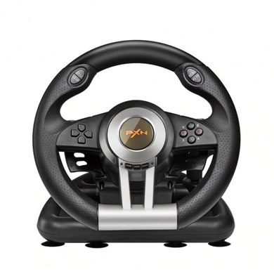 Игровой руль PXN V3 Pro с педалями и двойной вибрацией для ПК на присосках Черный, Черный