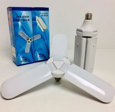 Світлодіодна лампа Fan Blade Led 45W E27 потрійна у формі вентилятора, Білий