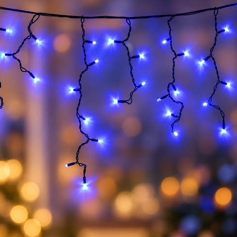 Вулична світлодіодна гірлянда 200 LED / Гірлянда-бахрома IP65 10 м Синій
