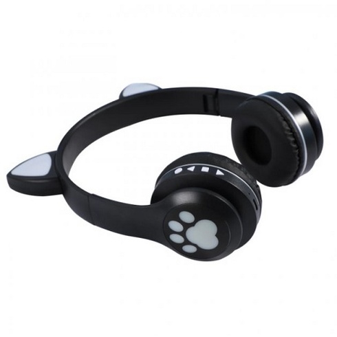Бездротові Bluetooth навушники з котячими вушками VZV23M (чорний)