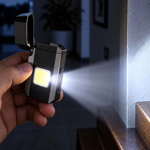 Зажигалка спиральная USB 6002 M8 с LED-фонариком