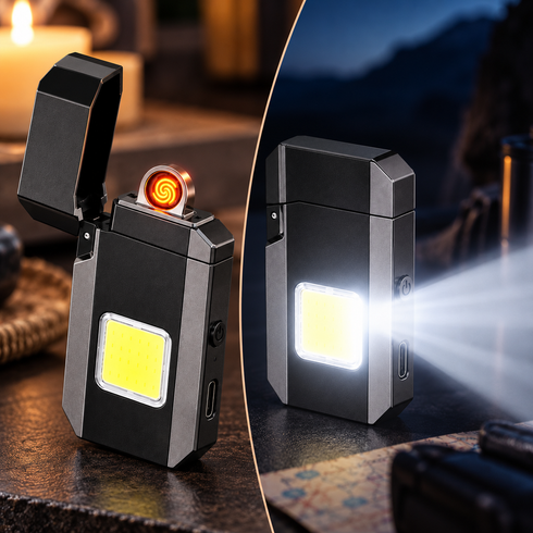 Зажигалка спиральная USB 6002 M8 с LED-фонариком