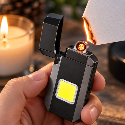 Зажигалка спиральная USB 6002 M8 с LED-фонариком
