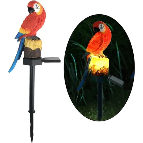 Ліхтар садовий SOLAR PARROT / Світильник для саду Папуга на сонячній батареї