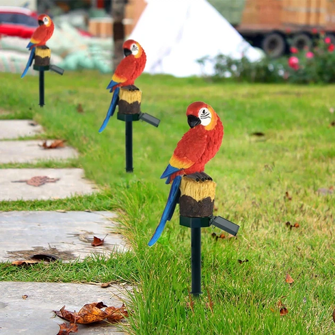 Ліхтар садовий SOLAR PARROT / Світильник для саду Папуга на сонячній батареї