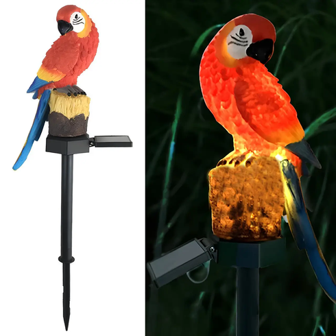 Ліхтар садовий SOLAR PARROT / Світильник для саду Папуга на сонячній батареї